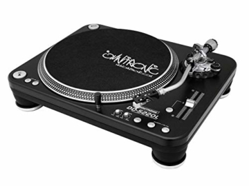 Omnitronic DD-5220L Plattenspieler schwarz | Direktgetriebener DJ-Plattenspieler